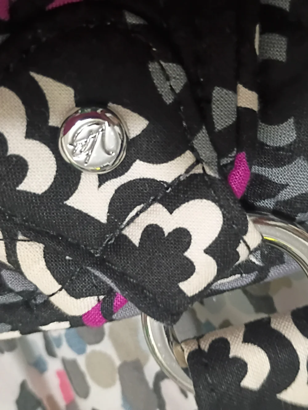 Vera Bradley Black, White & Purple Quilted Tote